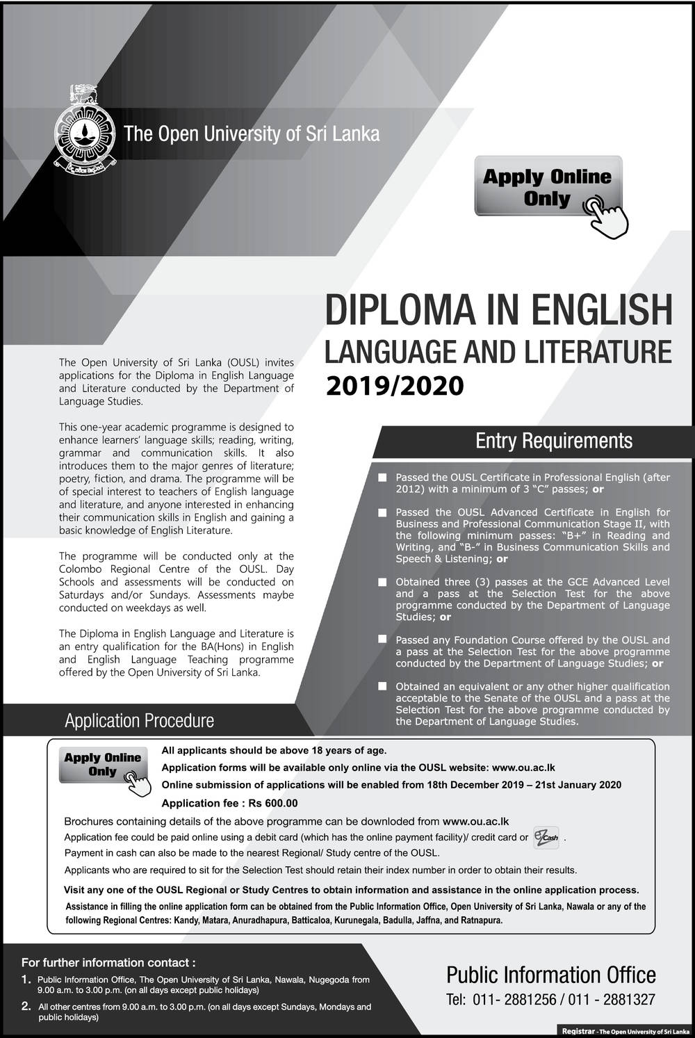 Diploma in English - The Open University of Sri Lanka
