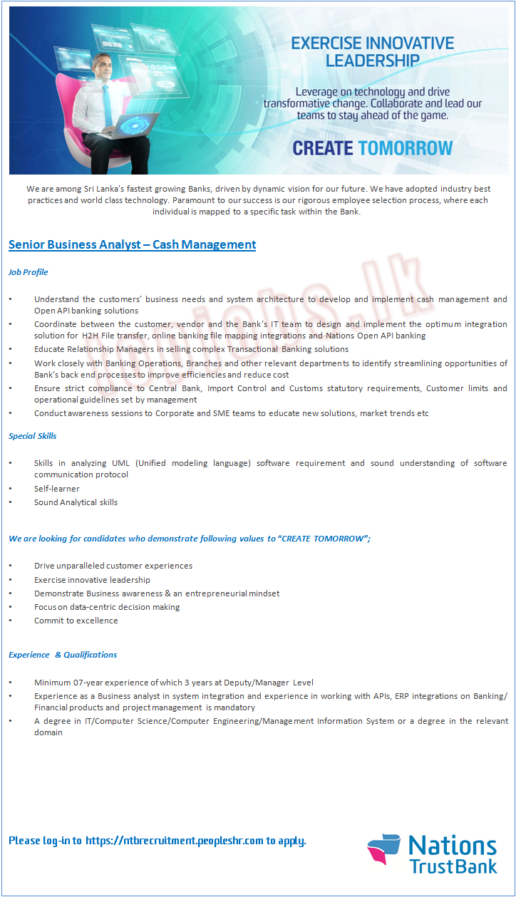 ations Trust Bank PLC Job Vacancies