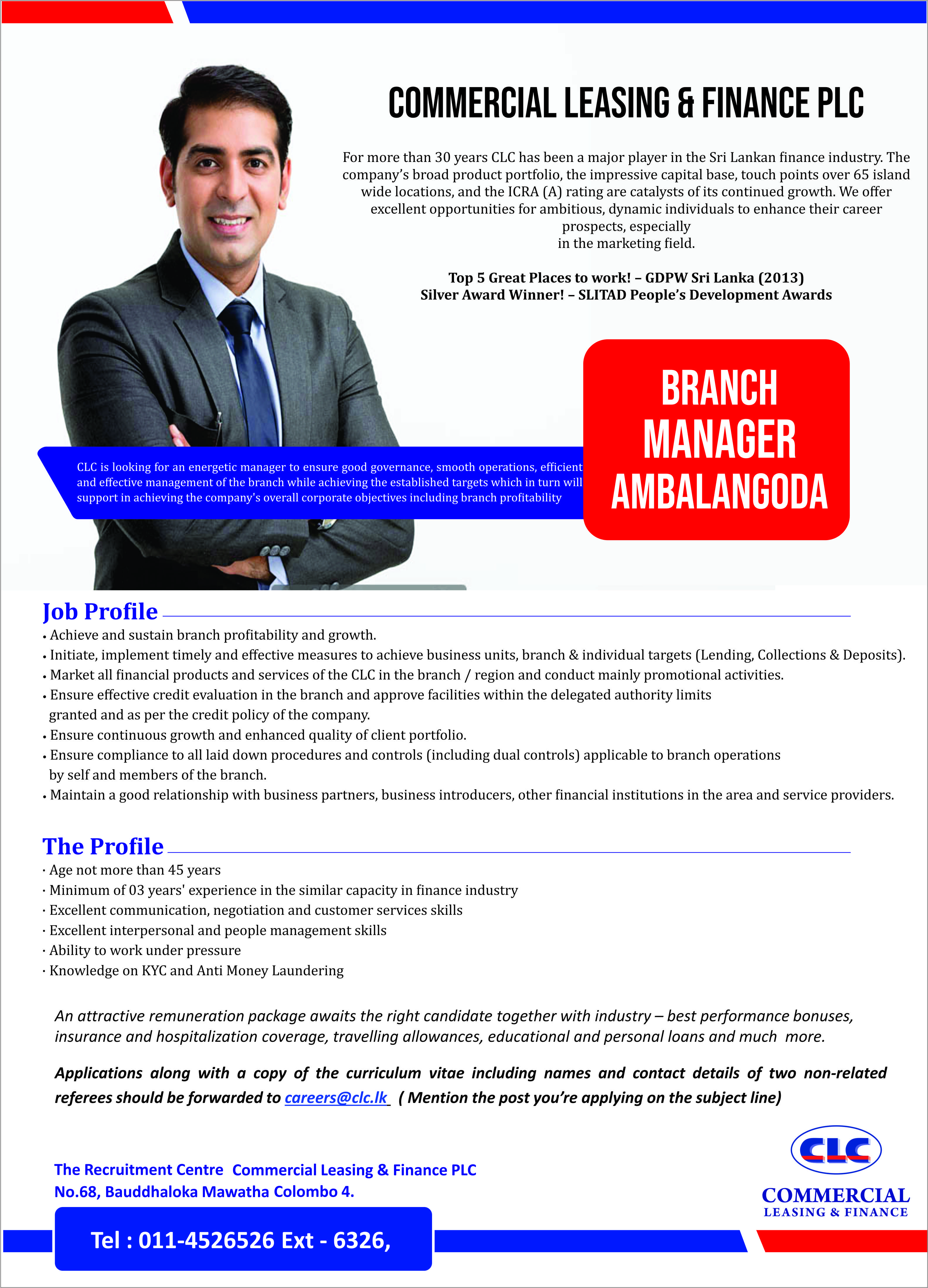 Commercial Leasing & Finance PLC Job Vacancies