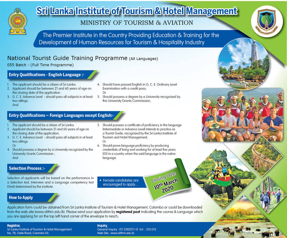 National Tourist Guide Training Programme - Sri Lanka Institute of Tourism & Hotel Management