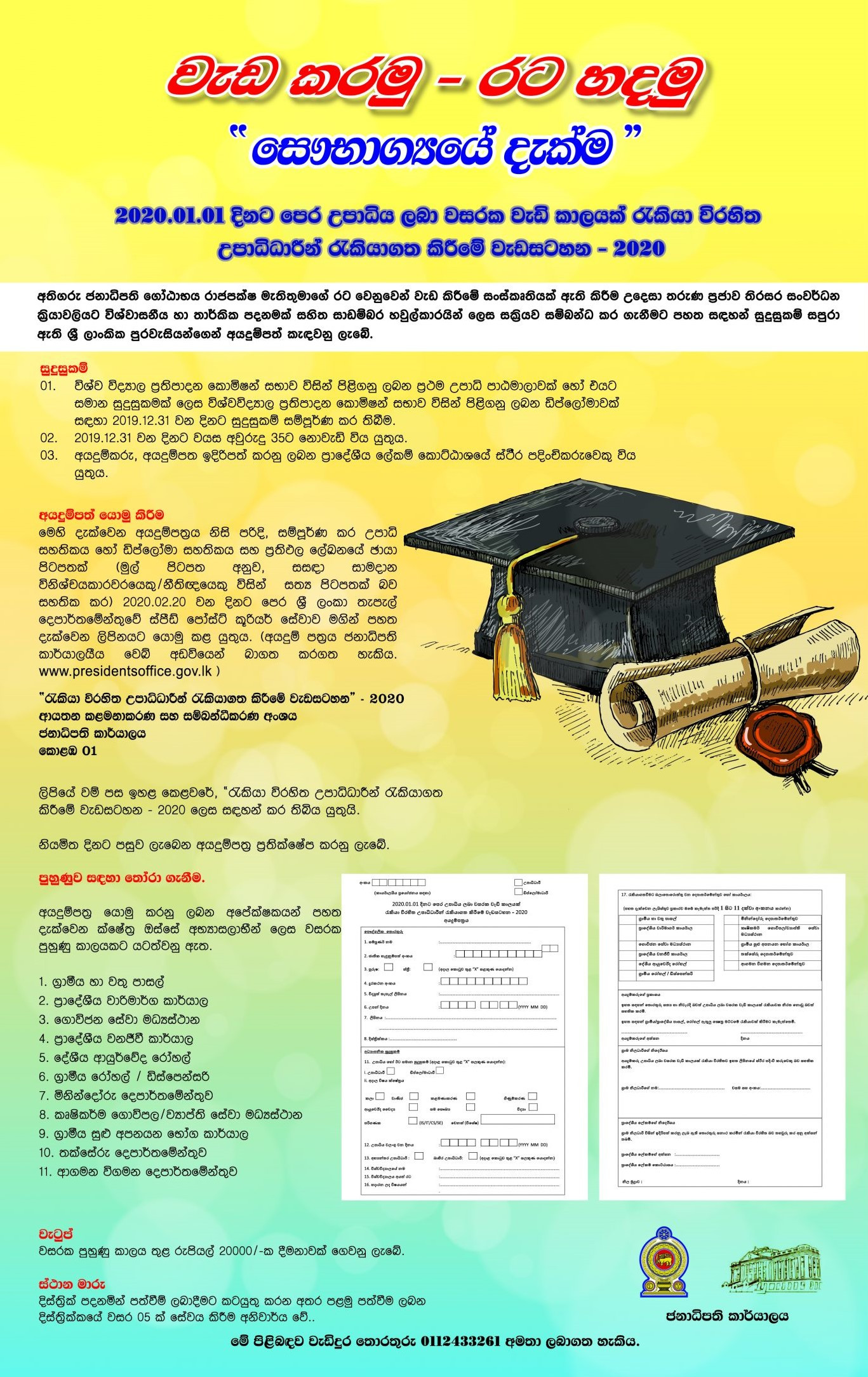 Programme for Placement of Unemployed Graduates & Diploma Holders 2020