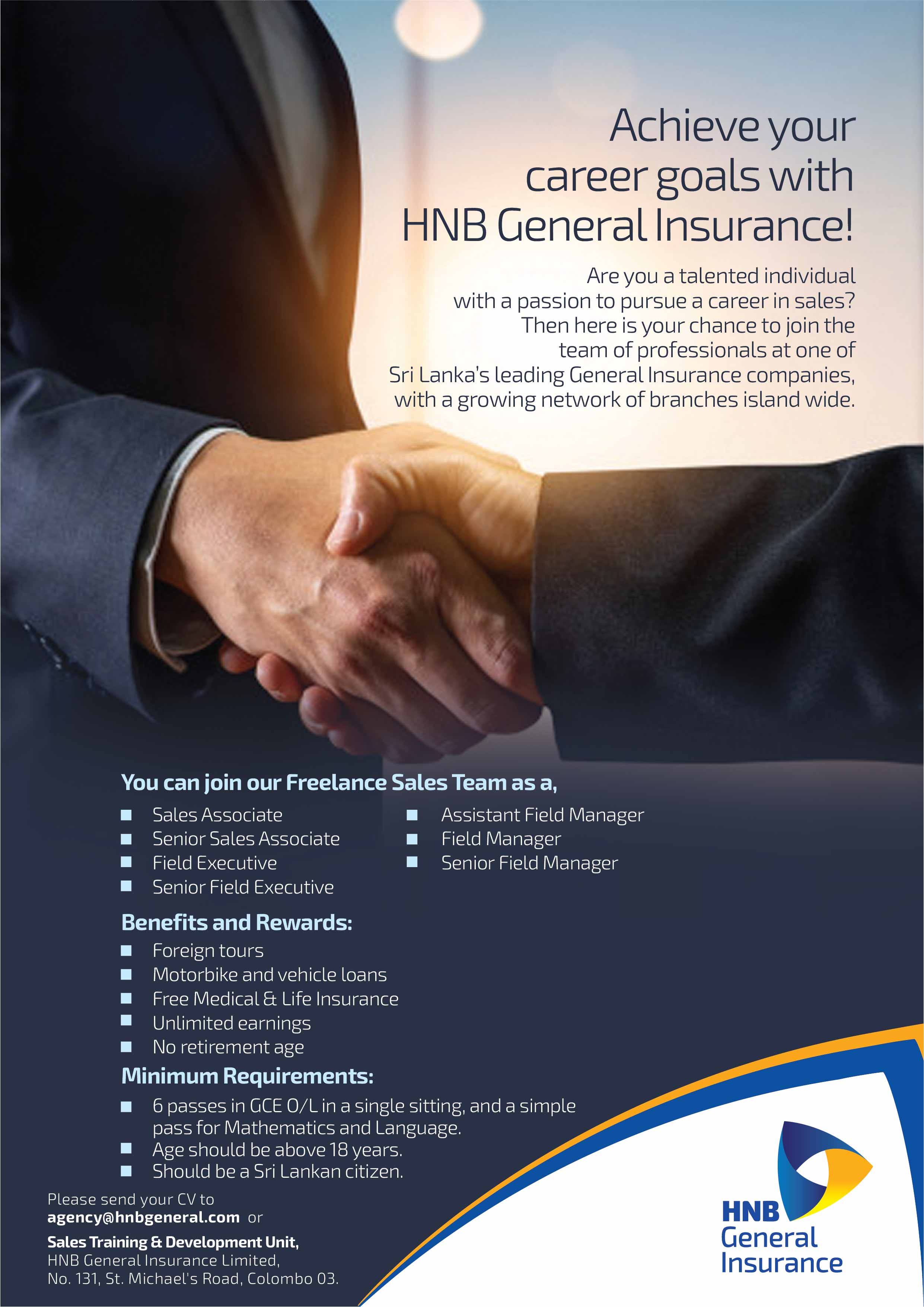 Freelance Sales Team Vacancies - HNB Bank