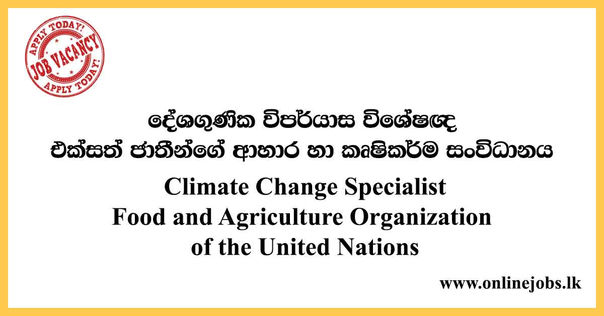 Food and Agriculture Organization of the United Nations Vacancies 2020