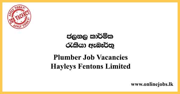 Plumber Job Vacancies 2024 - Hayleys Fentons Limited