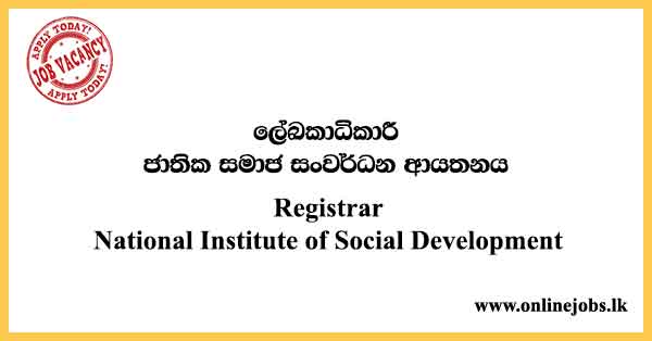 Registrar - National Institute of Social Development